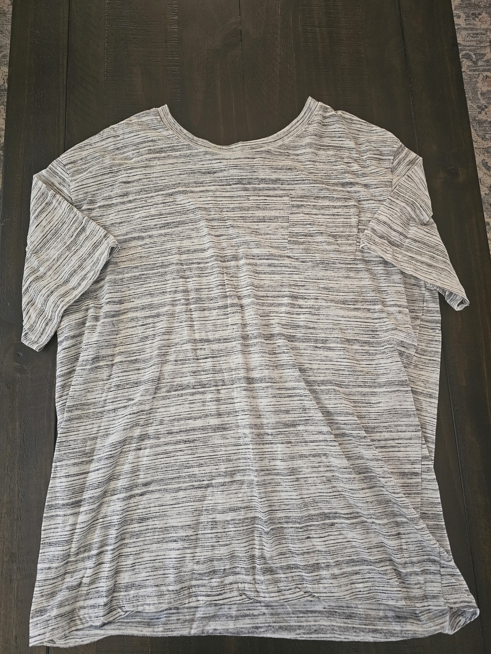 Revolution Gray & White Striped Short Sleeve Tee
